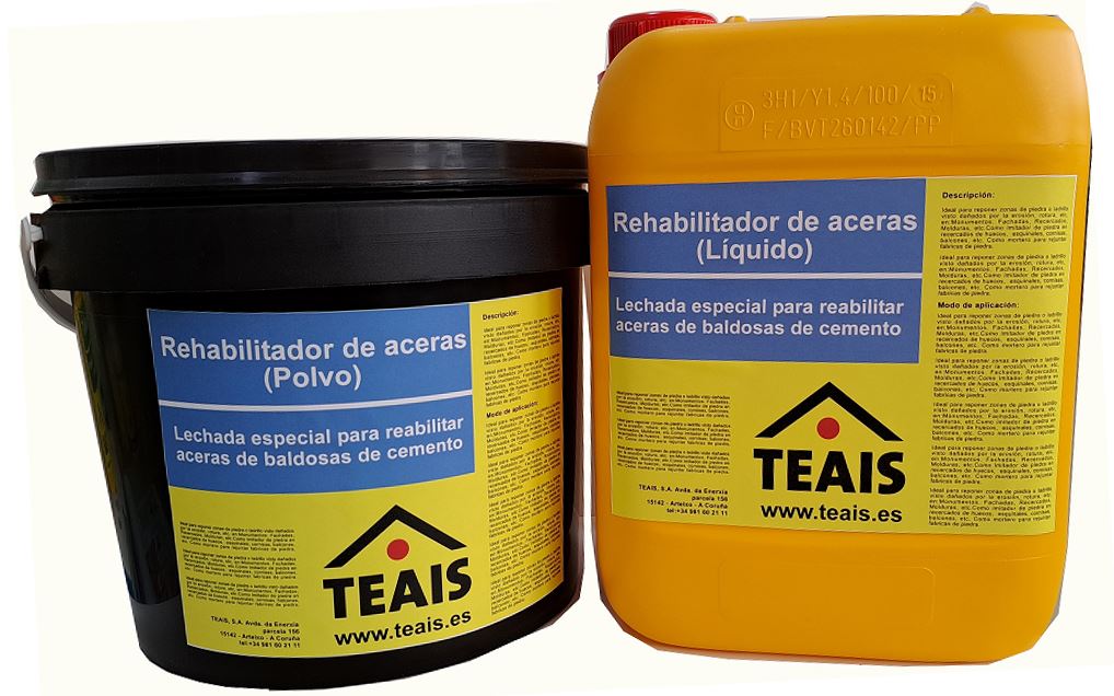 REHABILITADOR DE ACERAS, PRODUCTO PARA MEJORAR EL ASPECTO Y LA DURABILIDAD DE ACERAS CON BALDOSAS DE CEMENTO