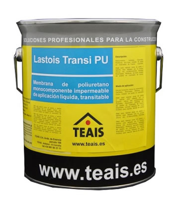 LASTOIS TRANSI-PU , One-component warterproofing polyurethane membrane of liquid applycation. Walkable.