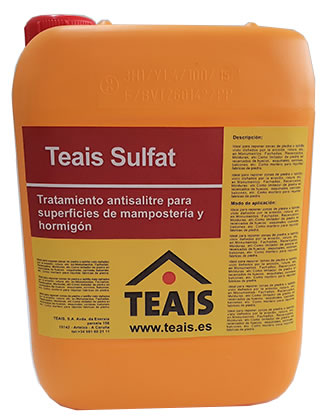 TEAIS SULFAT , Tratamiento antisalitre para soportes de mampostería y hormigón