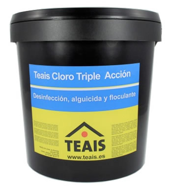 TEAIS CLOR TRIPLE ACCION , Cloro con acción desinfectante, algicida y floculante.