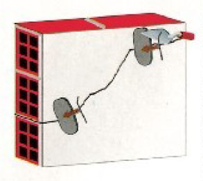 ilustración relleno de huecos con mortero de reparación para la reparación de una grieta en la pared